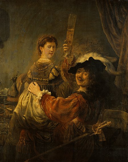 450px Rembrandt Rembrandt and Saskia in the Scene of the Prodigal Son Google Art Project