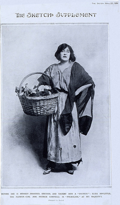Mrs. Patrick Campbell as Eliza Doolittle 1914