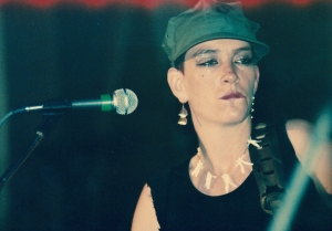 Lesley Woods, lead singer for the Au Pairs